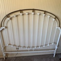 White wrought iron headboard