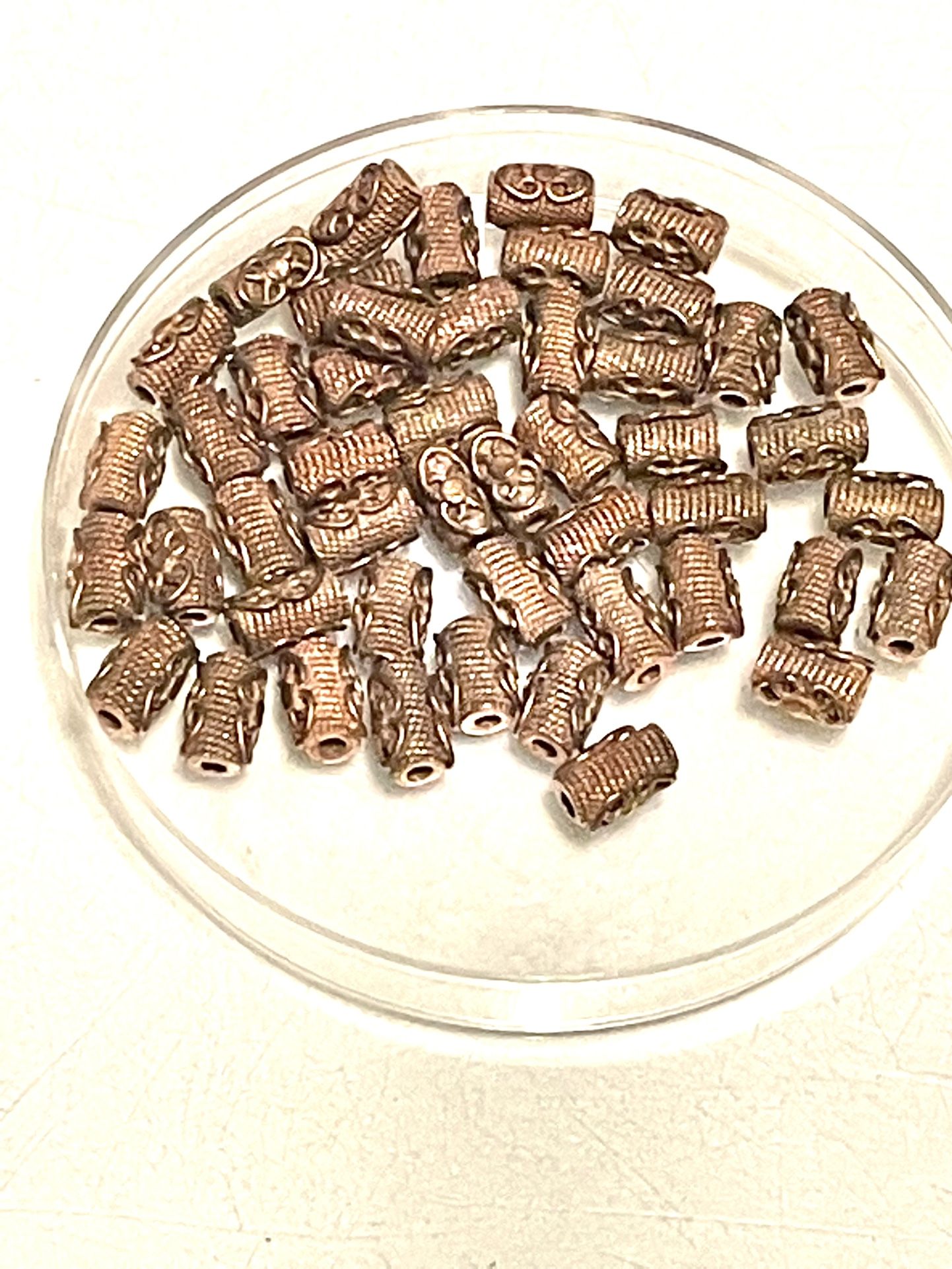 Lot Of 24 Ornate African Metal Beads