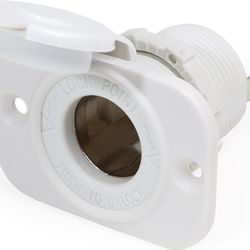 12V DC Dash Socket, White - NEW