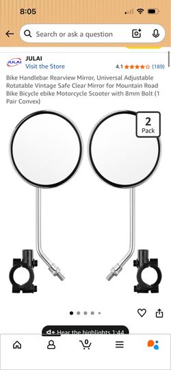 Bicycle Handlebar Review Mirrors