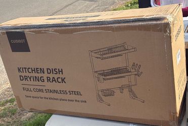 4.5 4.5 out of 5 stars (5,248) Over-the-sink dish drying rack, adjustable 2-tier stainless steel rack with high capacity, cutlery and utensil holders,