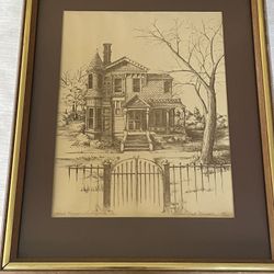 Limited edition #45/100 print by Albert Dale Minear of the historic Hale House.  15”x 12” Including Frame
