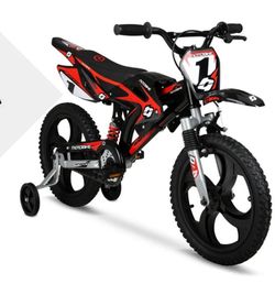 Childerns bicycles 16" Moto Bike black and red and black and vinyl green