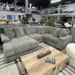 ⚡ Unbeatable Low Price❤️Lindyn Fog 4pc LAF Chaise Sectional