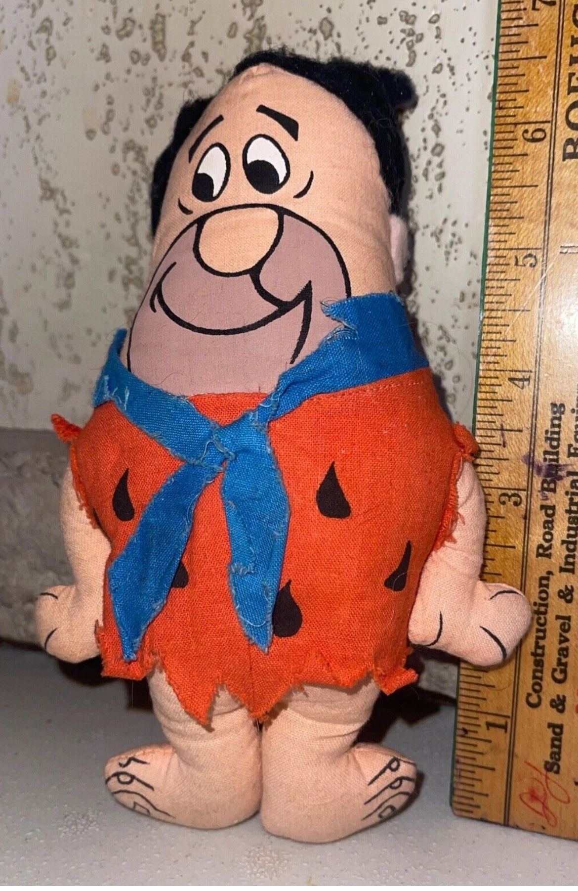 Vintage 1972 Fred Flintstone Plush Doll 6.5" Knickerbocker Toy Co.