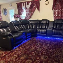 ✅️Sofa Seccional Reclinable (Negro).