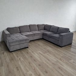 GREY SECTIONAL COUCH SOFA COUCH BED 