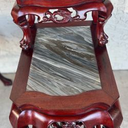 Rosewood End Table With Marble 
