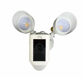 Ring Floodlight Cam Wired Plus White 1080p Surveillance Camera - WORKING