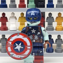 Lego Zombie Captain America Minifigure 71031 Marvel CMF With Shield