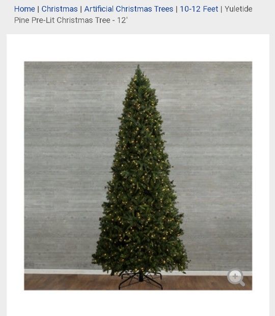 yuletide pine pre-lit christmas tree 12ft