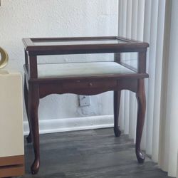 Vintage Cherry Display End Table By Bombay Company
