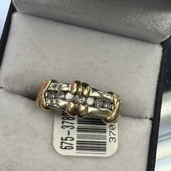 14k Two Tone Gold Ring Sz:9
