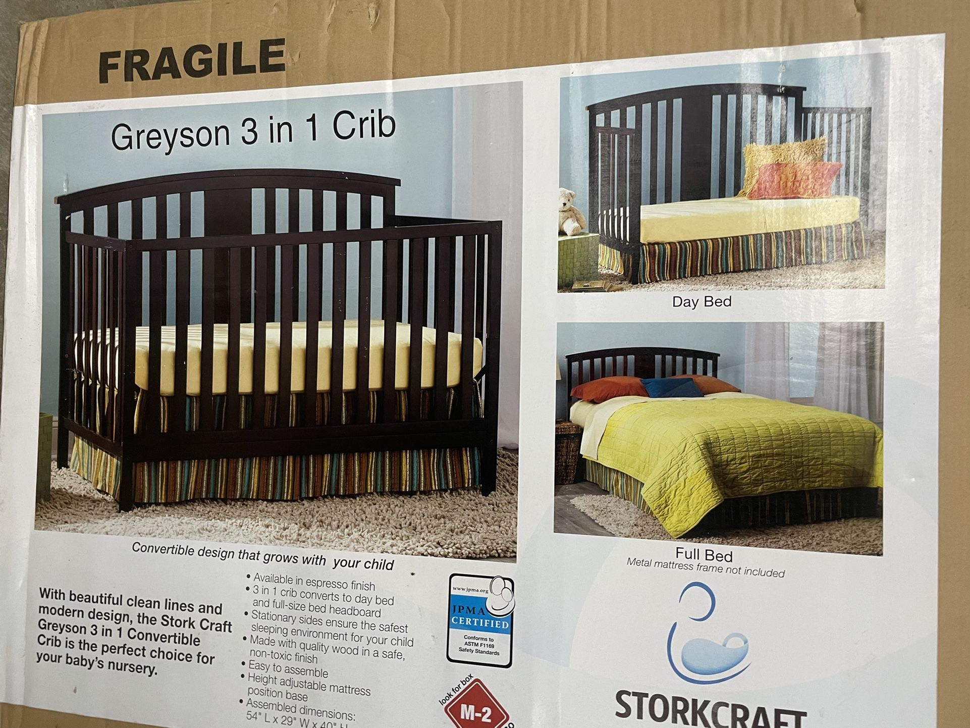 Greyson 3 In 1 Convertible Crib Bed