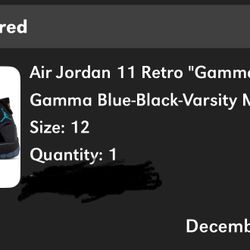 Jordan 11 Gamma size 12 