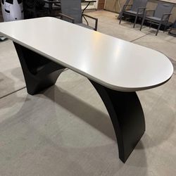 New  63 Inch Modern Dining Table , Desk . 2 inch Wooden piano lacquer Tabletop with Unique N-Shaped Metal Base