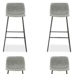 24'' HEIGHT BARSTOOL FAUX LEATHER SET OF 4 - ASSEMBLY REQ'D