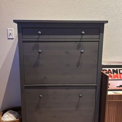 IKEA Hemnes Shoe Cabinet Storage Gray 
