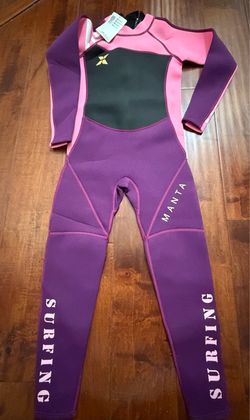 DIVE & SAIL Manta Kids Youth girl 2XL Full Wetsuit Pink Purple 2.5mm Surfing NWT
