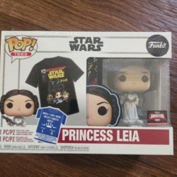 Funko Pop & L Tee: Retro PRINCESS LEIA Star Wars Target Con
