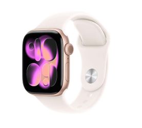 Apple Watch Series 11 42mm, Rose Gold, Aluminum Case, GPS + Cellular, Pink Sports Band 