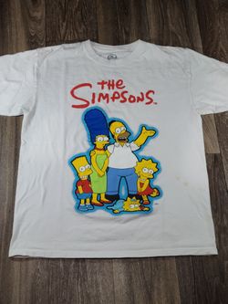  The Simpsons Family Graphic T Shirt Size Large White Nostalgia 