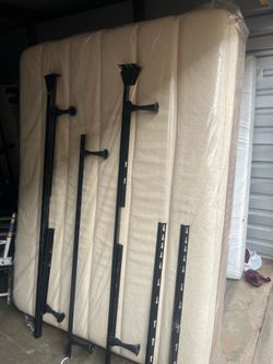 Queen Size Mattress, Box Spring & Frame by TemperPedic Cloud edition.