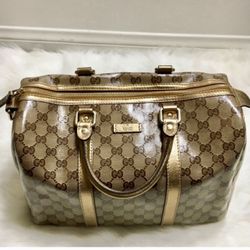 Coated Bronze Gucci Medium Joy Boston Bag