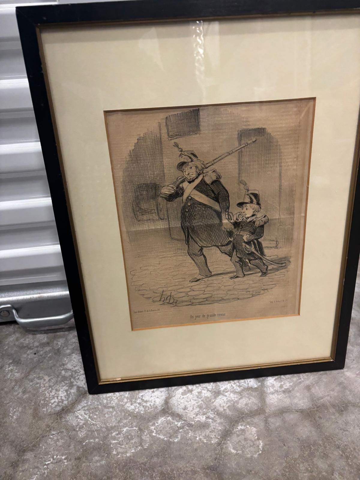 Engraving titled “A Day of the Grand Review” by French artist Honore DAUMIER.