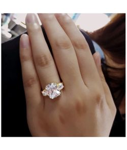 Brand New :Gold CZ Engagement Rings - Wedding Bands Royal Meghan Rings Inspired Princess Fashion Jewelry for Women