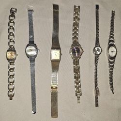 Cute Vintage To Modern Dainty Womens Watch Lot **all Working**
