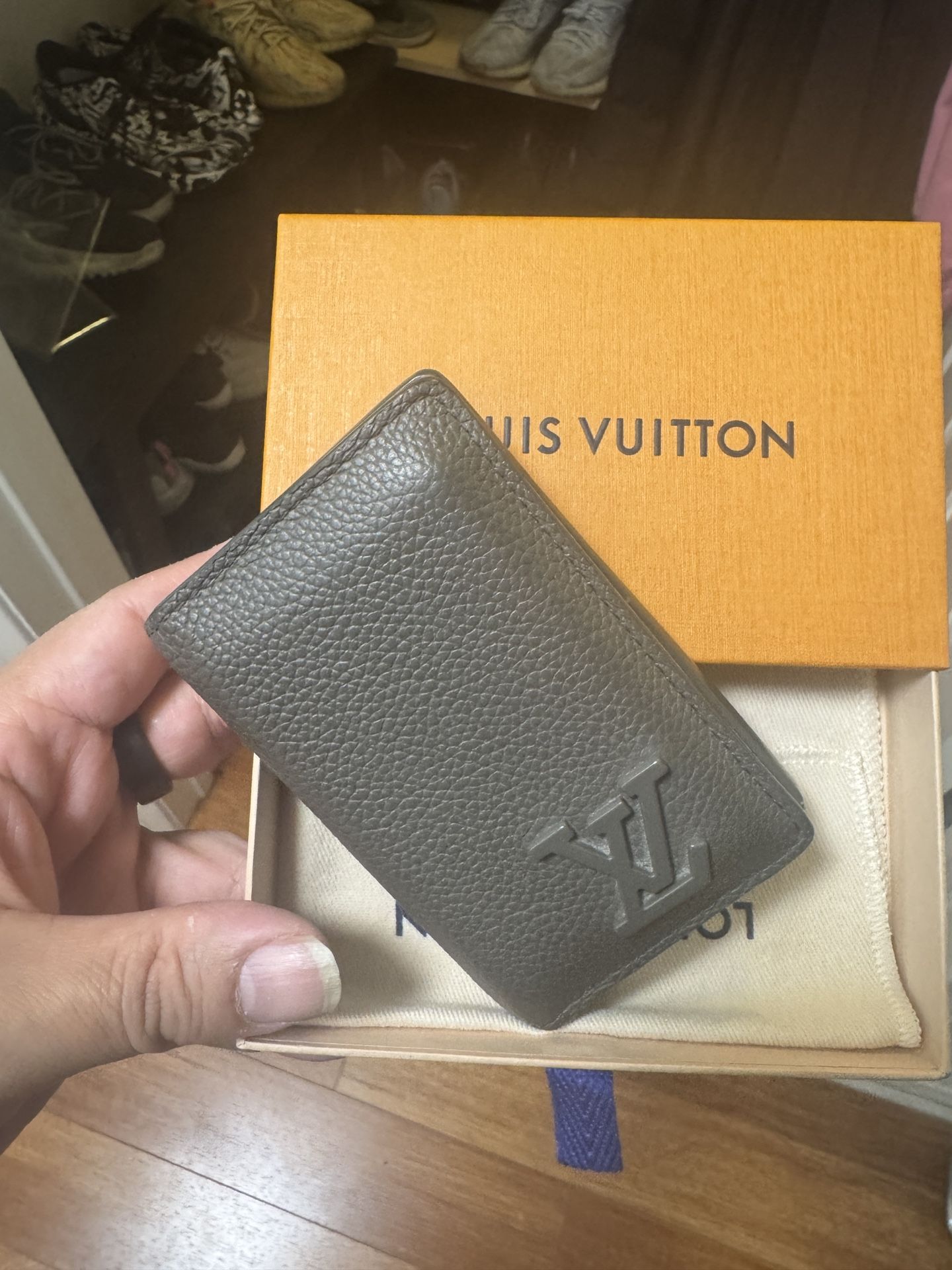 LOUIS VUITTON M81731 Pocket Organizer (DARK GREY) AUTHENTIC
