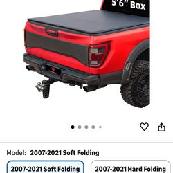 Soft Tri Fold Tonneau Cover Compatible with 2007-2021 Toyota Tundra(Excl. Trail Edition) 5.5ft Bed