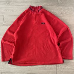 Vintage Red 90s Tommy Jeans Quarter Zip Fleece   