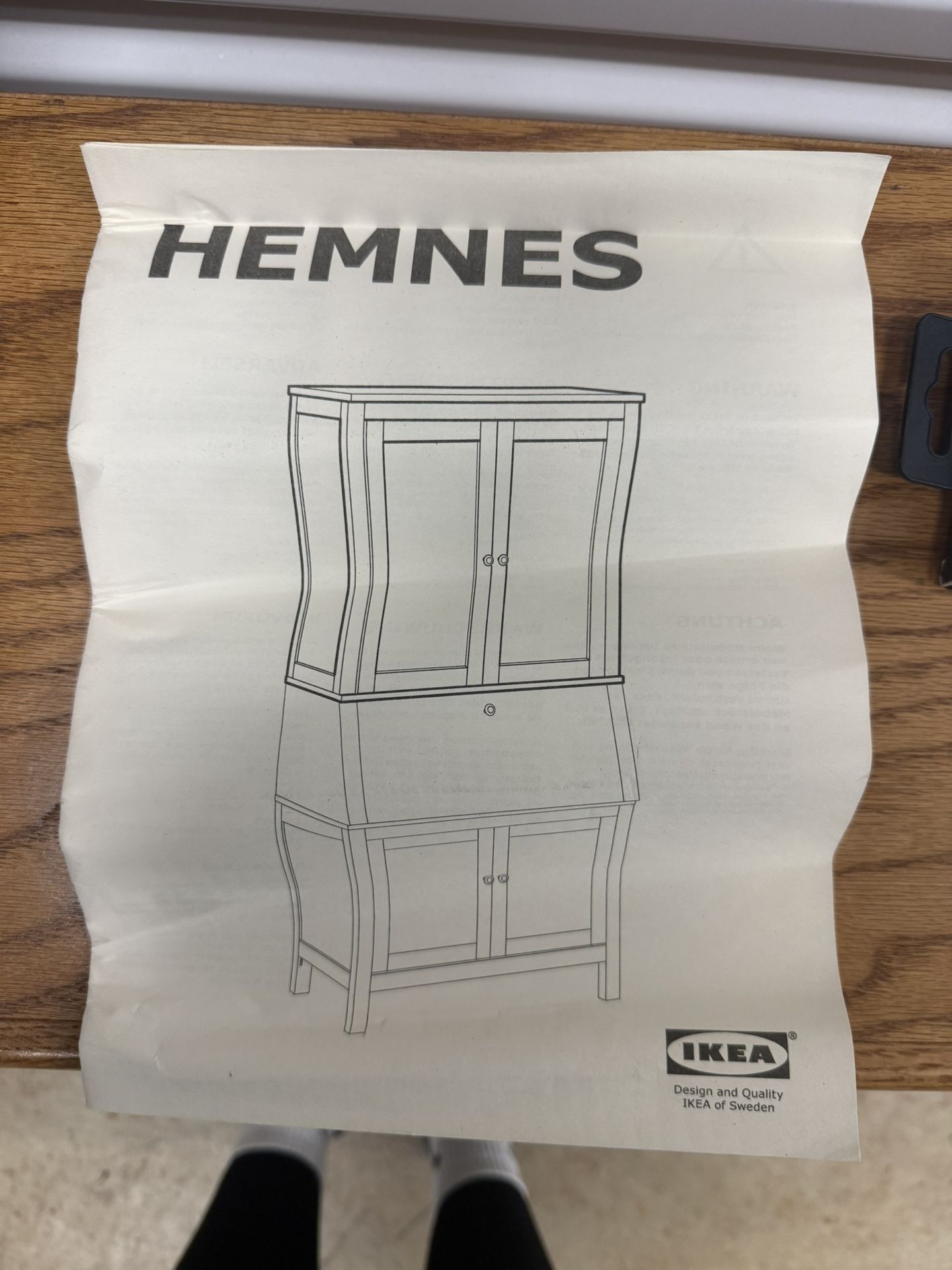 IKEA HEMNES Top Hutch Cabinet - Brand New (Never Assembled) - Dark Brown Solid Pine