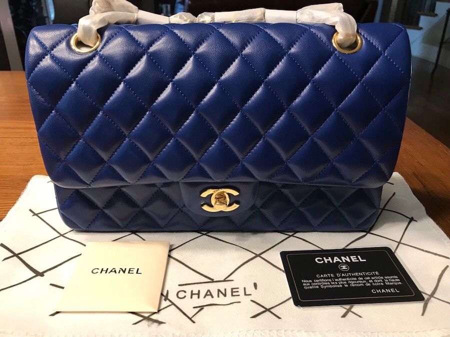 Chanel Classic Quilted Double Flap Lambskin Leather Bag