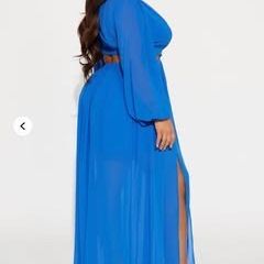 Fashion Nova Blue Maxi Dress – Size 2X (50 Retail)