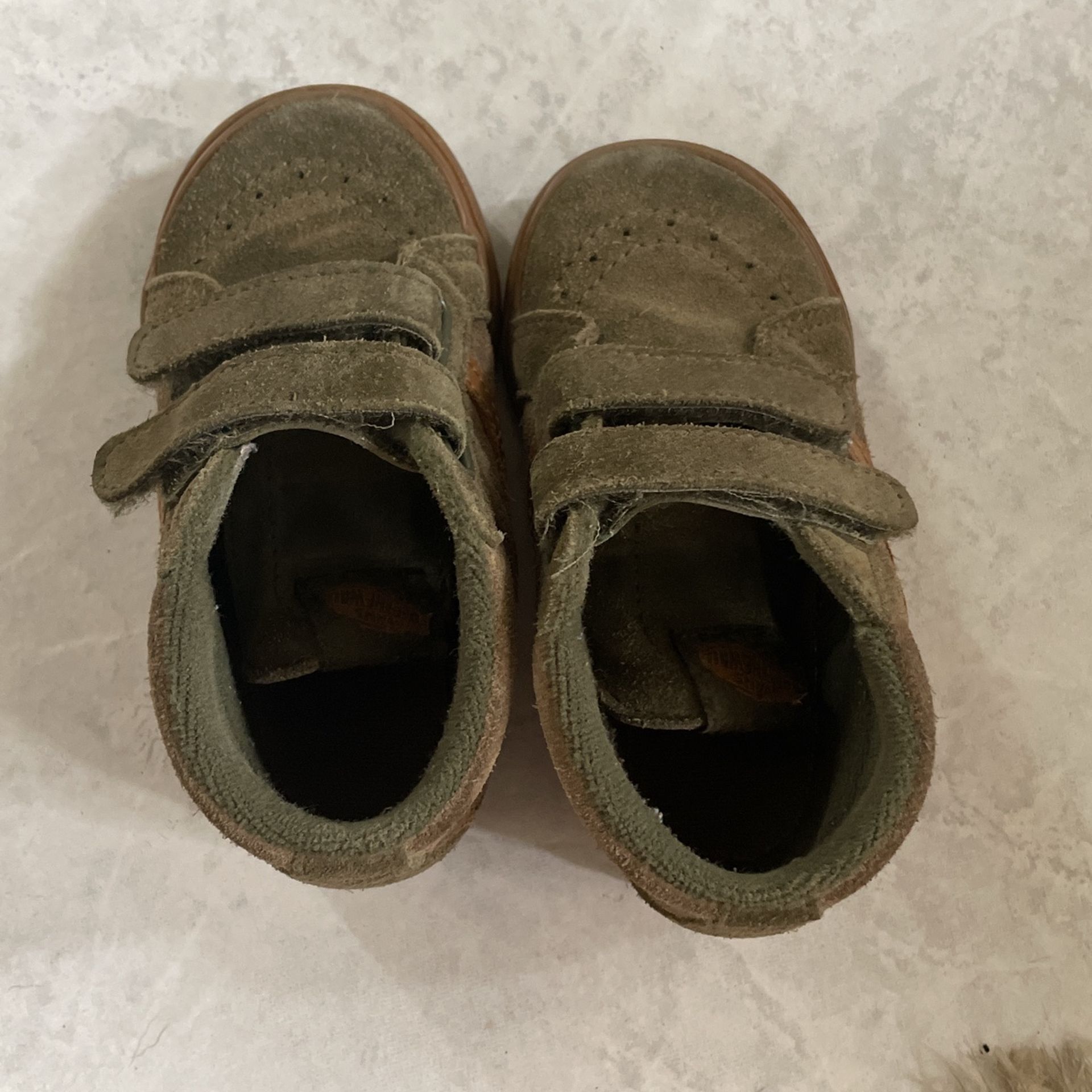 Kids Dark Olive Green Vans Size 7 Toddler