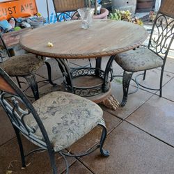 Antique 4 Chair And Table