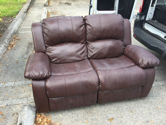 Leather couch recliner