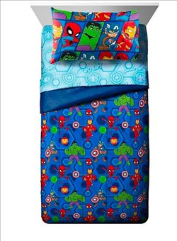 Marvel Super Hero Adventures Hero Together Blue 4 Piece Toddler Bed Set
