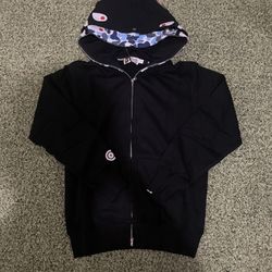 Bape Hoddie Blue Double Hoddies 