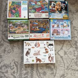 Various Puzzles: 100, 500, 1000 Pieces