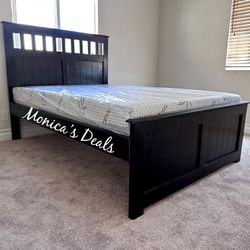 Full Solid Wood Bed With Memory Foam Mattress $480