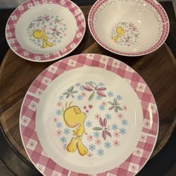 Vintage Looney Tunes Tweety Dish Set