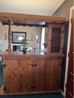 Solid Wood Home Bar Cabinet – Great Condition 🍷