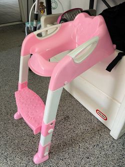 Over the toilet pink ladder potty training