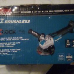 Makita 18v Brushless 4-1/2   / 5' X-lock Angle Grinder, With Aft Tool Only
