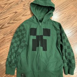 Minecraft Boys Zip Up Hooded Jacket Size Medium