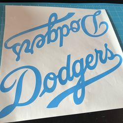 Large Dodger Decals (Baby Blue) Oracal 651 permanent vinyl cars bbq windows home